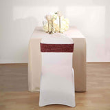 5 Pack | Burgundy Metallic Shimmer Tinsel Spandex Chair Sashes