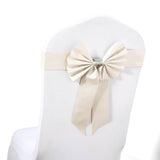 5 Pack | Ivory | Reversible Chair Sashes with Buckle | Double Sided Pre-tied Bow Tie Chair Bands | Satin & Faux Leather