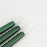 3-Pack LED Decorative Lighting Warm Flickering Hunter Emerald Green - Flameless Taper Candles 11"