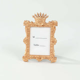 4 Pack Gold Resin Vintage Crown Photo Frames Party Favors, Rectangle Mini Picture Frame