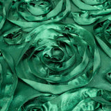 120inch Hunter Emerald Green Grandiose 3D Rosette Satin Round Tablecloth