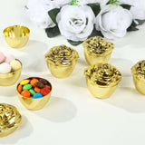 20 Pack Gold Vintage Rose Plastic Favor Boxes With Lids, Small Trinket Jewelry Keepsake