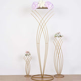 7ft Tall Gold Metal Wired Mermaid Tail Flower Frame Stand, Floral Display Wedding Pedestal