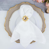 6 Pack | 2inch Gold Metal Crystal Rhinestone Napkin Rings, Diamond Bling Napkin Holders
