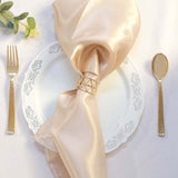 5 Pack | Metallic Gold Napkin Rings For Birthday Party and Weddings Decor with Geometric Design