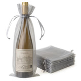 Dolcino wine bottle with elegant gray organza gift bag
