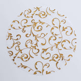 10 Pack Metallic Gold Sheer Organza Dining Table Mats with Embossed Foil Flower Design