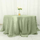 132inch Sage Green Accordion Crinkle Taffeta Round Tablecloth