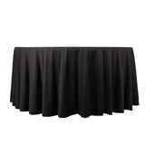 120inch Black Premium Scuba Round Tablecloth, Wrinkle Free Polyester Seamless Tablecloth