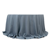 132 Dusty Blue Seamless Premium Polyester Round Tablecloth - 220GSM for 6 Foot