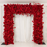8ftx8ft Roll Up Flower Backdrop for Arch Stand, Red with Fabric Backing - Artificial Silk Roses