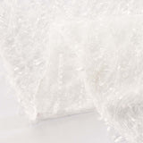 90inch x 156inch White Fringe Shag Polyester Rectangular Tablecloth