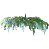 55" Artificial Silk Wisteria Vine Round Hanging Canopy in Dusty & Light Blue, Draping Garland Flower
