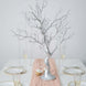 34" Metallic Silver Manzanita Centerpiece Tree + 8 Acrylic Bead Chains