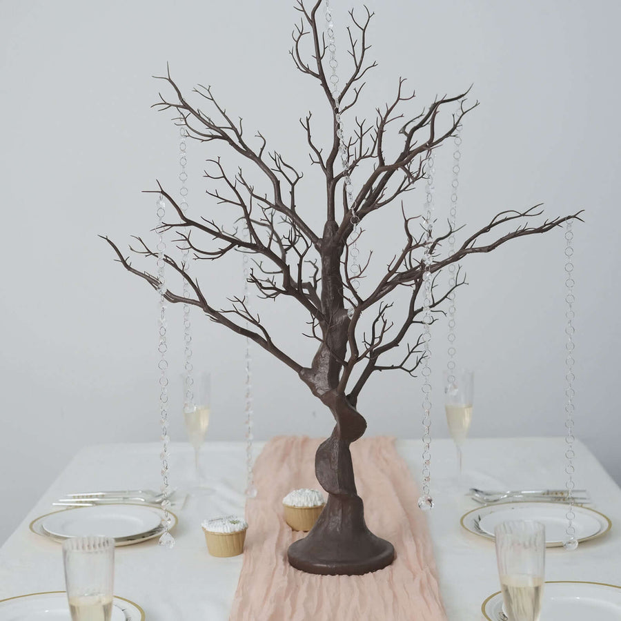 34inch Natural Manzanita Centerpiece Tree + 8 Acrylic Bead Chains