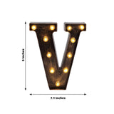 Antique Black Industrial Style LED Marquee Alphabet Letter Sign, 9inch Light Up Letter