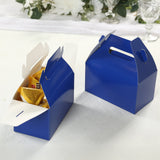 25 Pack Royal Blue Candy Gift Tote Gable Boxes, Party Favor Treat Bags - 6x3.5x7inch