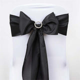 5 PCS | 6" x 108" Black Polyester Chair Sash#whtbkgd