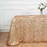 90x156inch Matte Champagne Big Payette Sequin Rectangular Tablecloth - Premium Collection