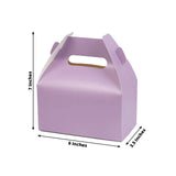25 Pack Candy Gift Tote Gable Boxes, Matte Lavender Lilac Party Favor Treat Boxes - 6"x3.5"x7"