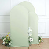 Set of 3 | Matte Sage Green Spandex Fitted Chiara Backdrop Stand Cover For Round Top