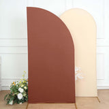 7ft Matte Terracotta (Rust) Spandex Half Moon Chiara Backdrop Stand Cover