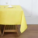 70"x70" Yellow Square Polyester Table Overlay