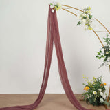 20ft Mauve Cinnamon Rose Gauze Cheesecloth Fabric Wedding Arch Drapery, Window Scarf Valance