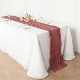 10ft Mauve / Cinnamon Rose Gauze Cheesecloth Boho Table Runner