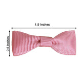 50 Pcs | 1.5inch Mauve Grosgrain Pre Tied Ribbon Bows, Gift Basket Party Favor Bags Decor