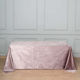 90x132inch Mauve Seamless Premium Velvet Rectangle Tablecloth, Reusable Linen