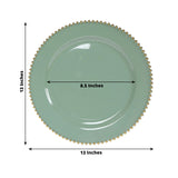 10-Pack Economy Round Plastic Charger Plates 13inch in Dusty Sage Green
