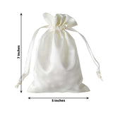 12 Pack | 5x7inch Ivory Satin Drawstring Wedding Party Favor Gift Bags