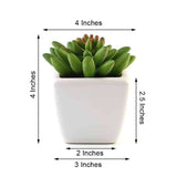 3 Pack | 4inches Ceramic Planter Pot & Artificial Lotus Succulent Plants