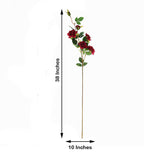 2 Stems | 38" Tall Artificial Red Rose Bouquet, Realistic Silk Flower Arrangements