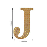 4inch Gold Decorative Rhinestone Alphabet Letter Stickers DIY Crafts - J