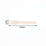 100 Pack Eco Friendly Birchwood Picnic Forks, 6inch Biodegradable Wooden Cutlery