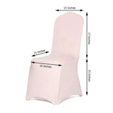 Blush Spandex Stretch Banquet Chair Cover, Fitted with Metallic Shimmer Tinsel Back