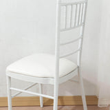 5 Pack White PU Leather Chiavari Chair Cushion Pads with Wood Backed Design