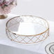 14inch Gold Metal Geometric Diamond Cut Cake Stand, Dessert Display Riser with Glass Top