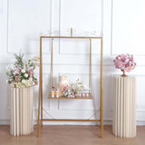 6ft Tall Gold Metal Elegant Hanging Cake Swing Floor Stand, Dessert Display Serving Station