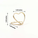 10 Pack | Gold Metal 1" Double Heart Card Holder Stands, Table Number Stands, Wedding Table Place Card Menu Clips