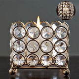 3inch Shiny Gold Metal Square Votive Tealight Candle Holder, Multipurpose Table Vase