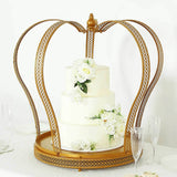 20inch Gold Metal Crown Wedding Cake Stand, Princess Tiara Cupcake Dessert Display Stand