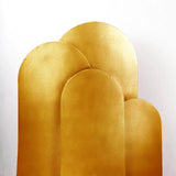 Set of 4 Gold Spandex Chiara Wedding Arch Covers with Metallic Finish, Fitted Covers For Round Top