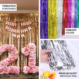 8ft Fuchsia Metallic Tinsel Foil Fringe Doorway Curtain Party Backdrop
