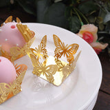 50 Pack | 4inch Mini Metallic Gold Butterfly Cupcake Wrappers