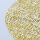 10 Pack Metallic Gold Glitter Mesh Round Table Mats, 13inch Polyester Dining Placemats