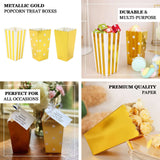 36 Pack | 4inch White / Gold Design Mini Paper Popcorn Boxes