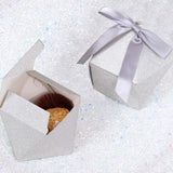 25 Pack | 2x3inches Geometric Silver Glitter Wedding Favor Candy Gift Box